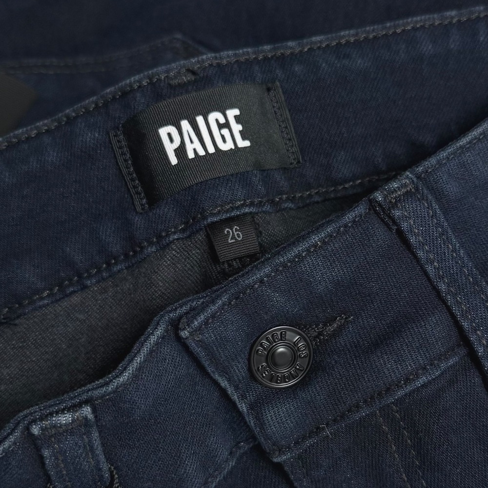 PAIGE Wide Leg Sasha Jeans NWT 32" Sz 26 Dark Wash Relaxed Anthropologie $259 - Picture 8 of 14
